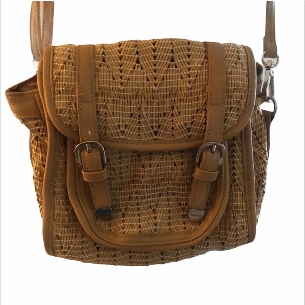 Poverty Flats Straw Handbag genuine leather